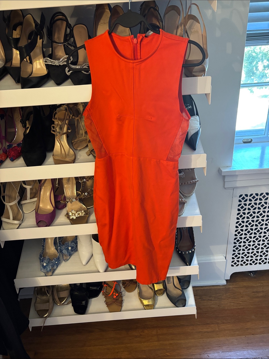 French Connection Women’s Sleeveless Orange Sheeth Dress